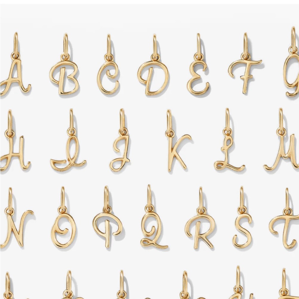Mejuri 14k Cursive Letter Charm "B"